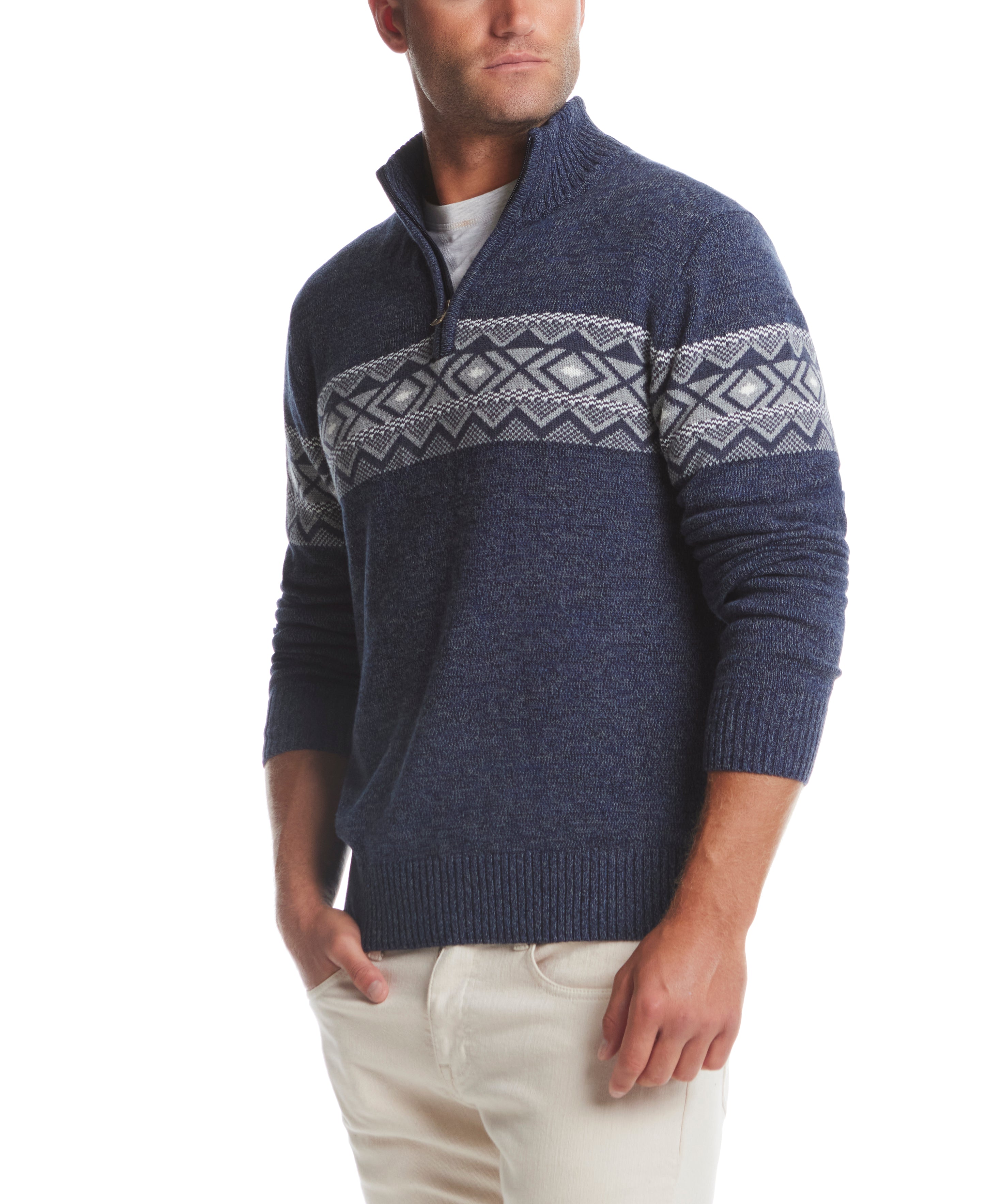 The Westside Blue Quarter Zip shops Sweater