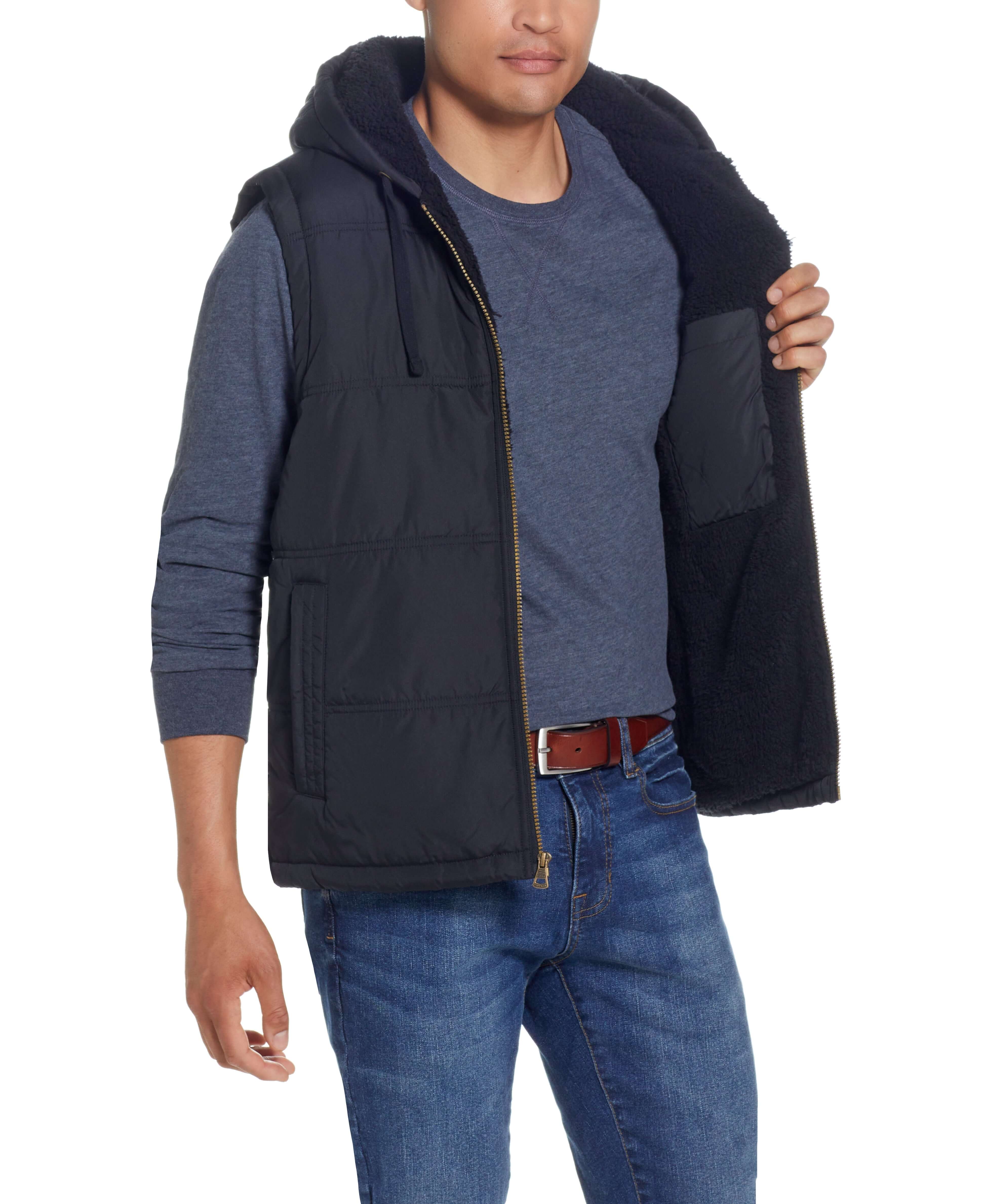 Sherpa lined puffer vest sale