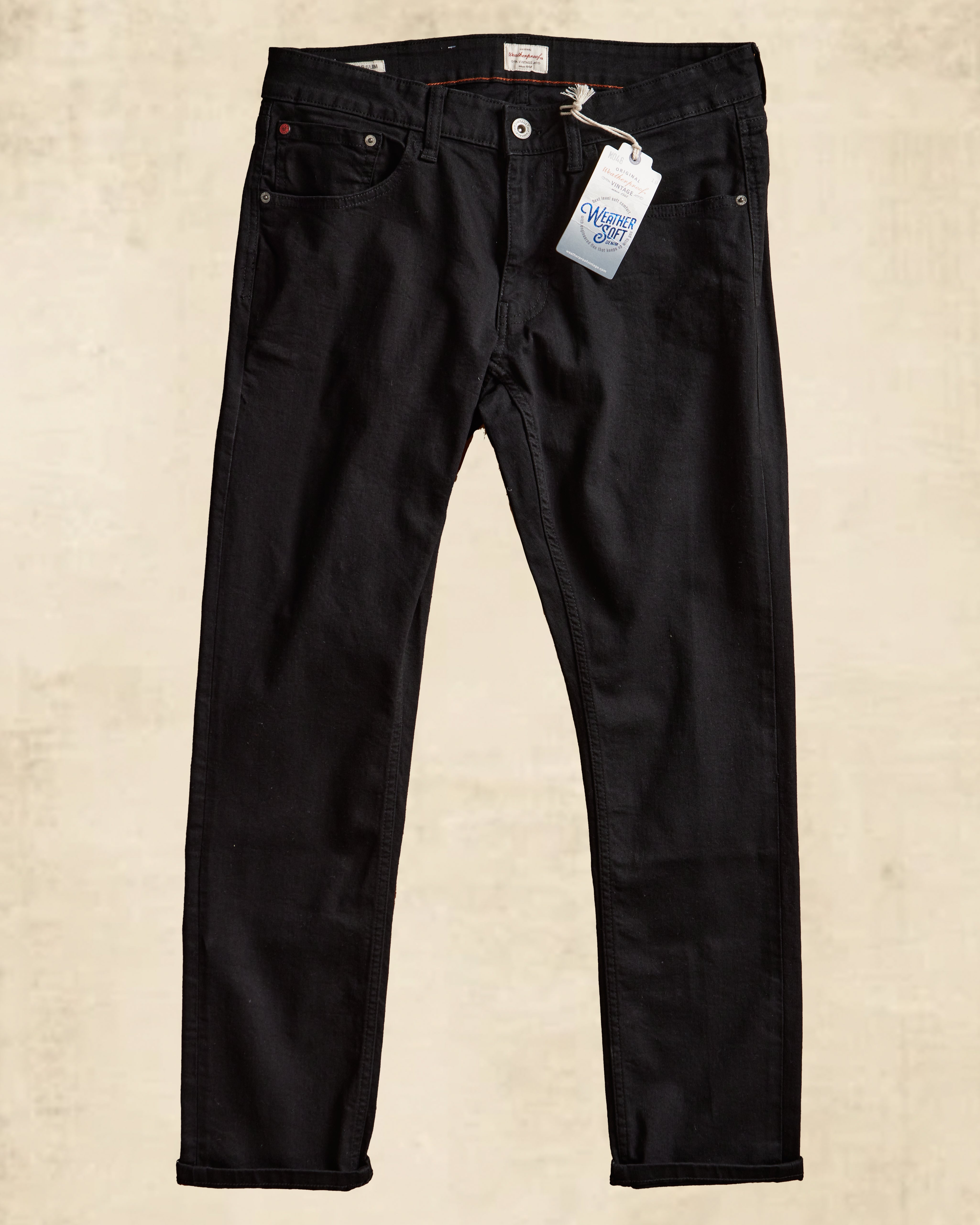 Slim Fit Denim Jeans In Jet Black