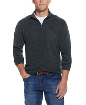 Soft Touch Quarter Zip Sweater in Evergreen