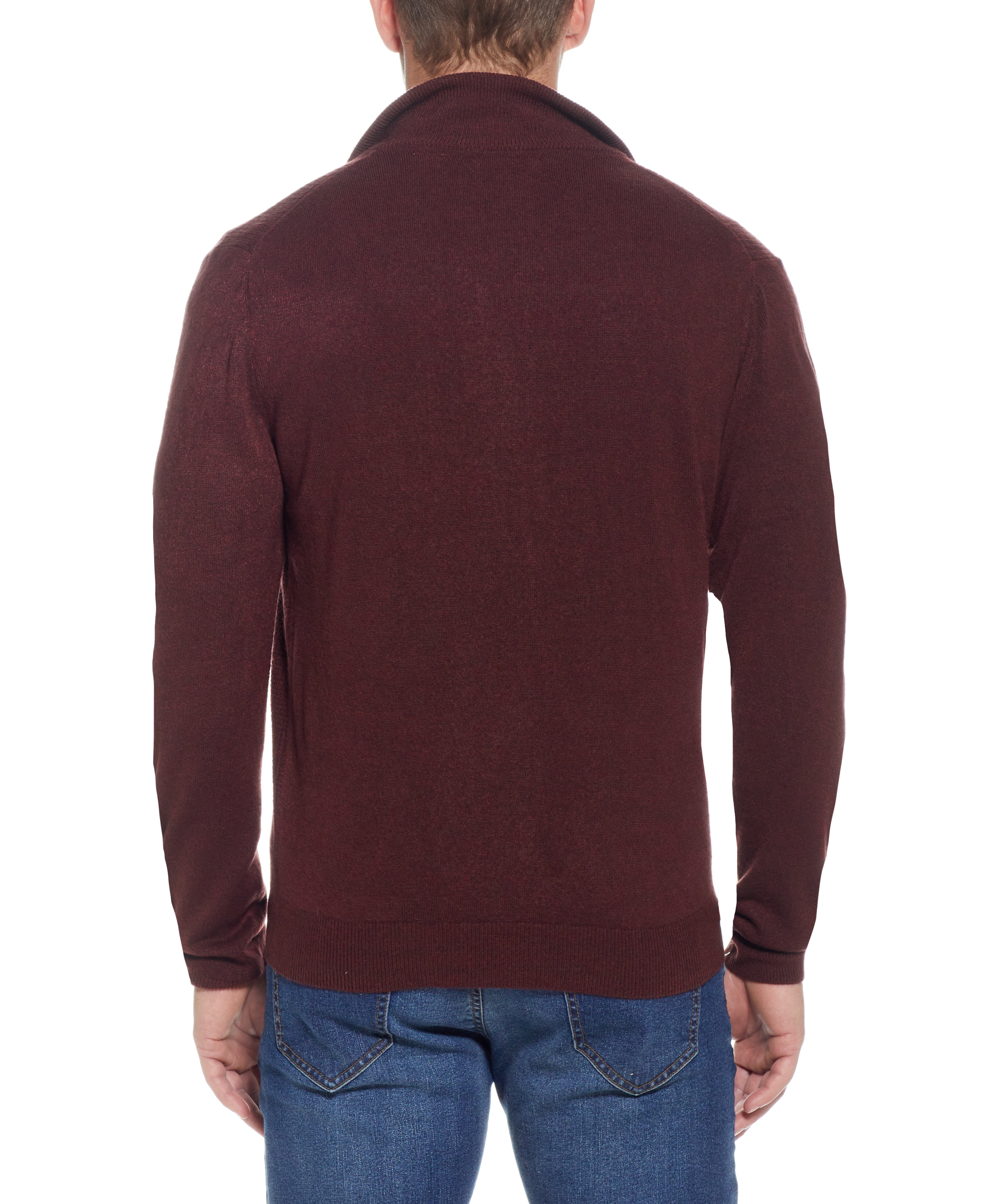 Soft Touch Quarter Zip Sweater in Oxblood