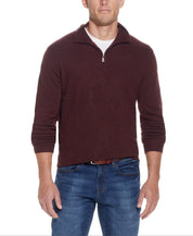 Soft Touch Quarter Zip Sweater in Oxblood