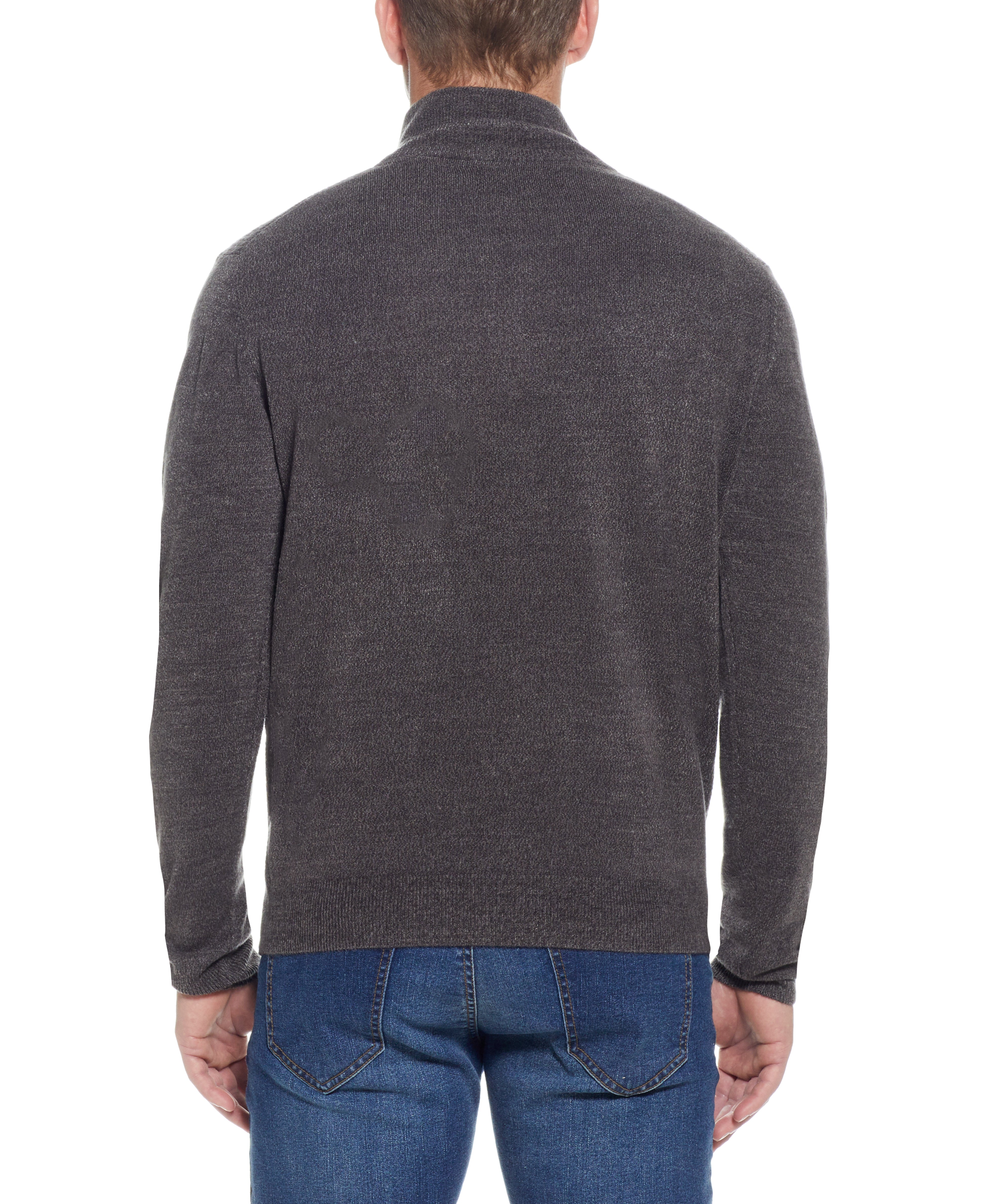 Soft Touch Quarter Zip Sweater in Pewter Heather