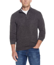 Soft Touch Quarter Zip Sweater in Pewter Heather