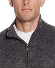 Soft Touch Quarter Zip Sweater in Pewter Heather