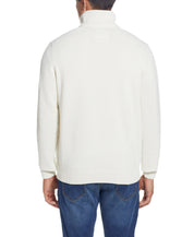 Cable Knit Quarter Zip Sweater In Ecru