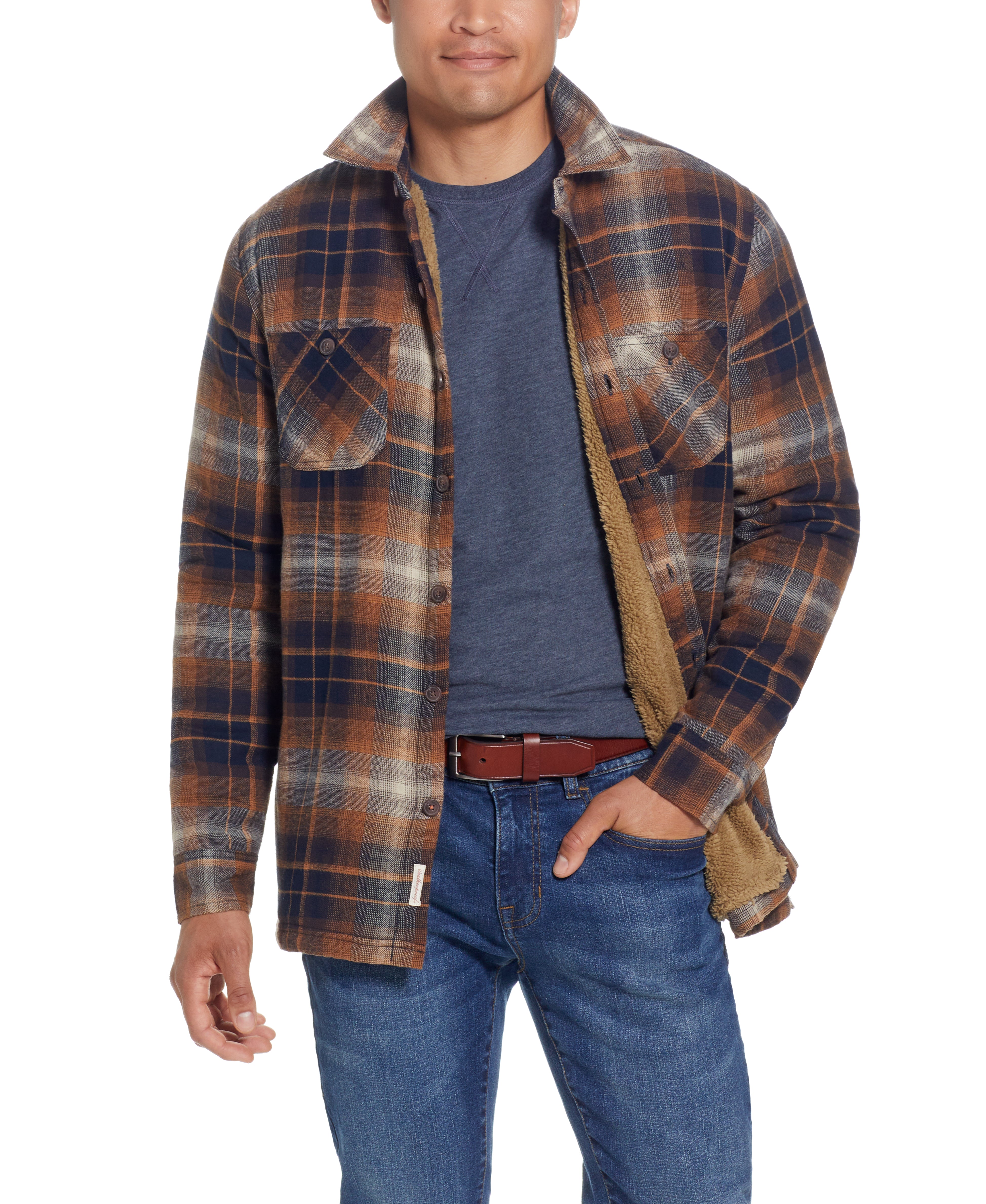 Nylon lined clearance flannel shirt jacket