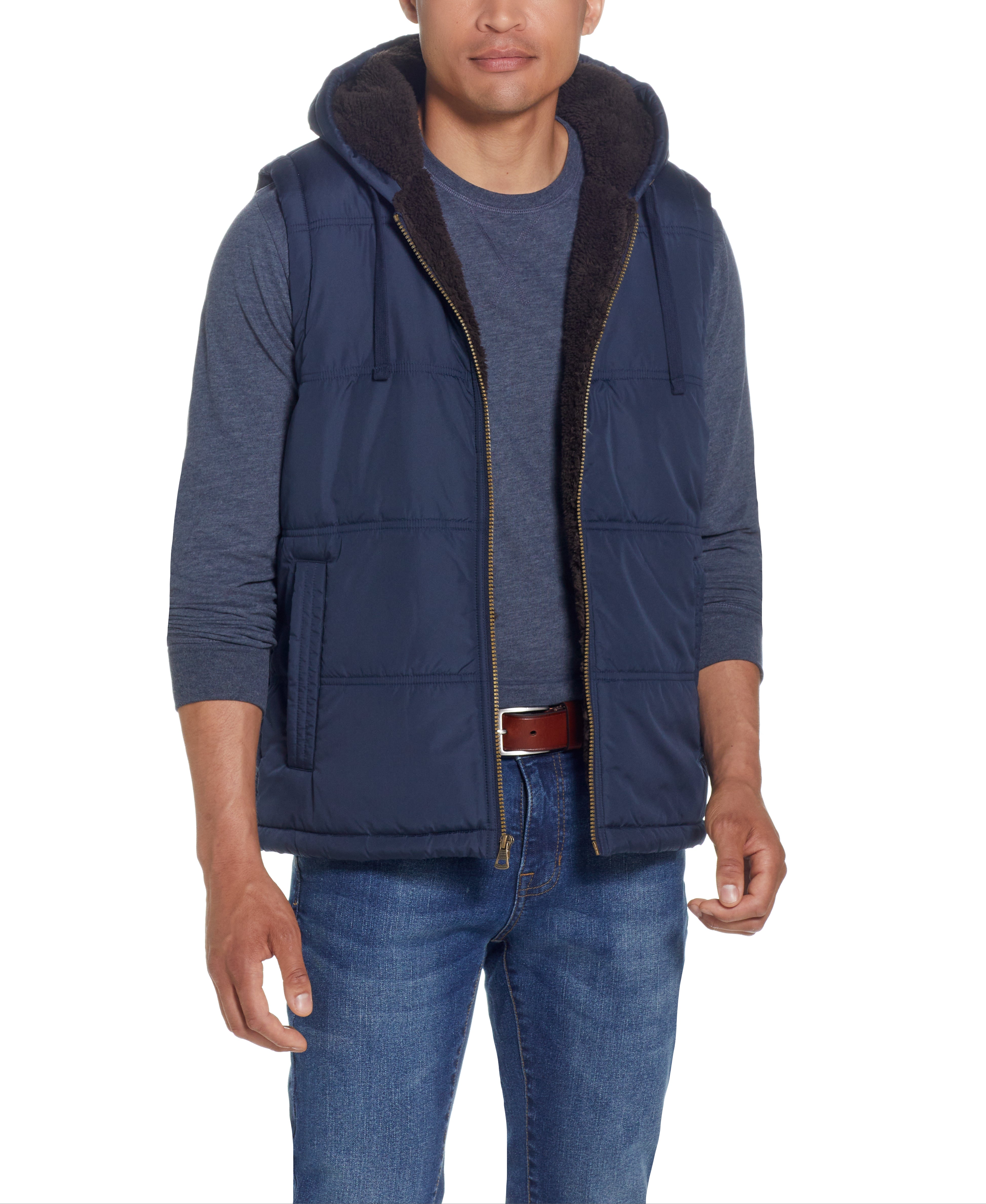 Sherpa vest outlet with hood