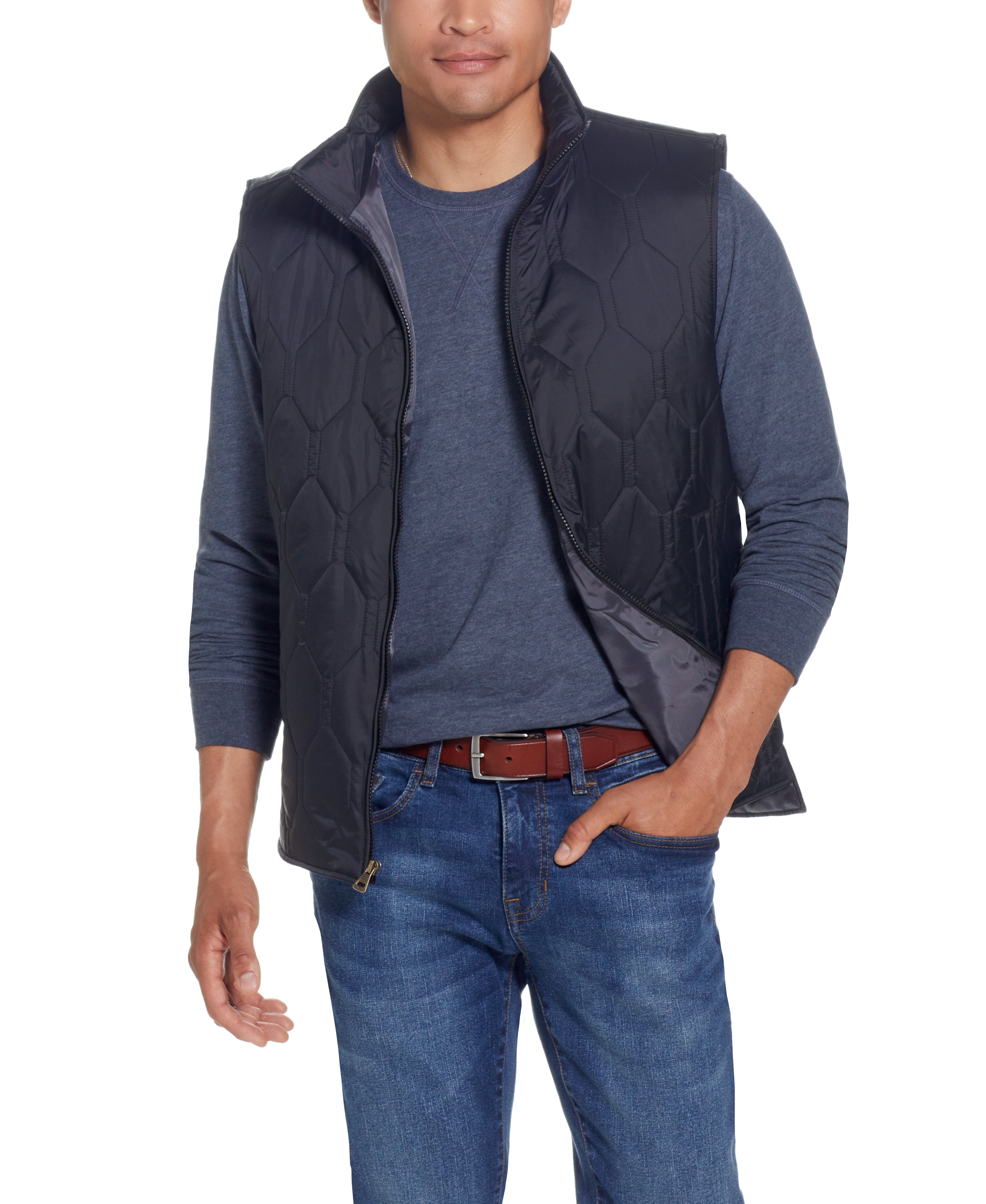 HEXAGON QUILTED LIGHTWEIGHT VEST in BLACK – Weatherproof® Vintage