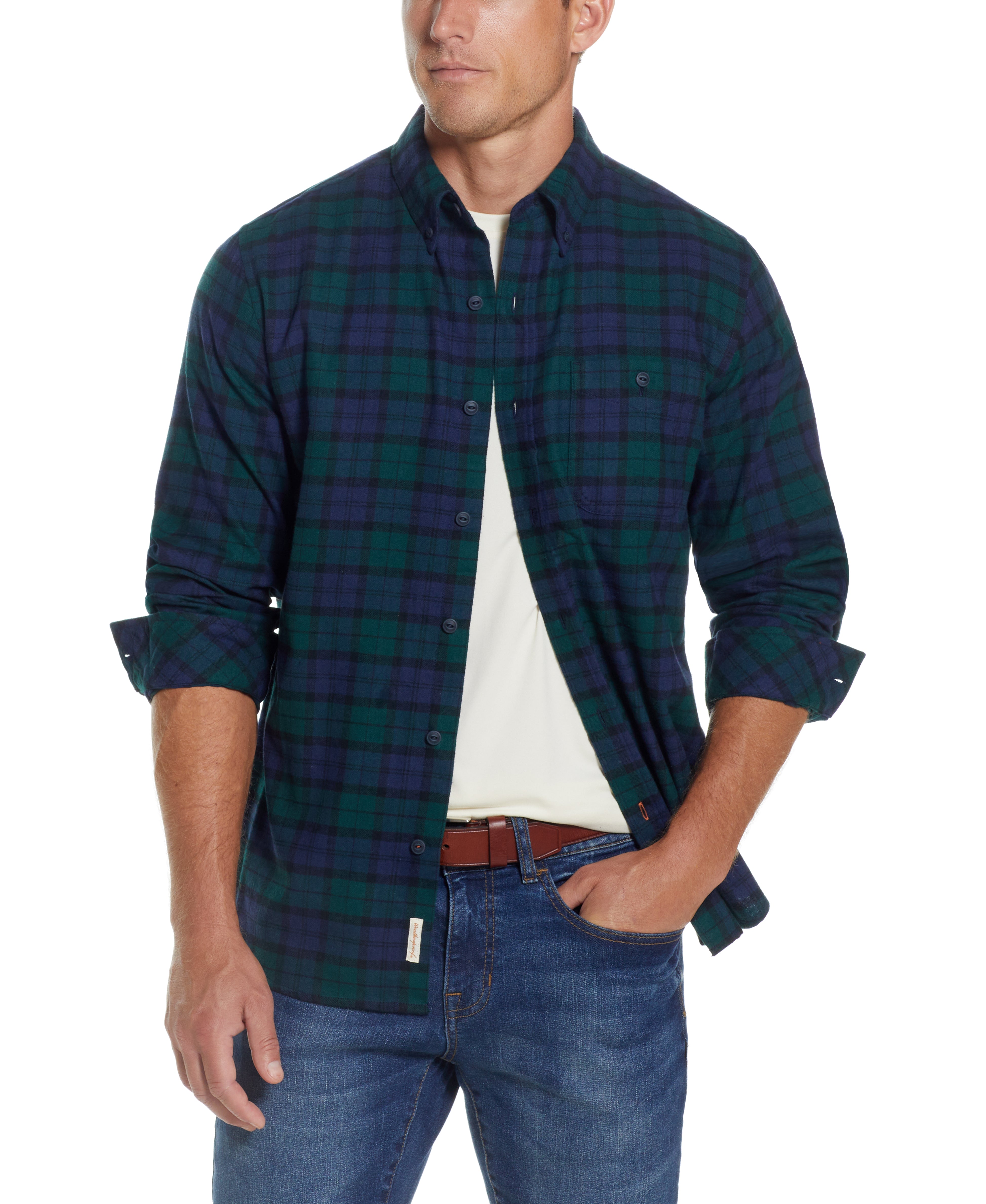 Holiday Antique Flannel Shirt In Deep Sea