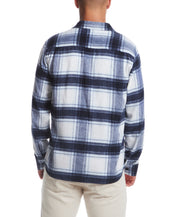 Brushed Unlined Shirt Jacket in White Plaid