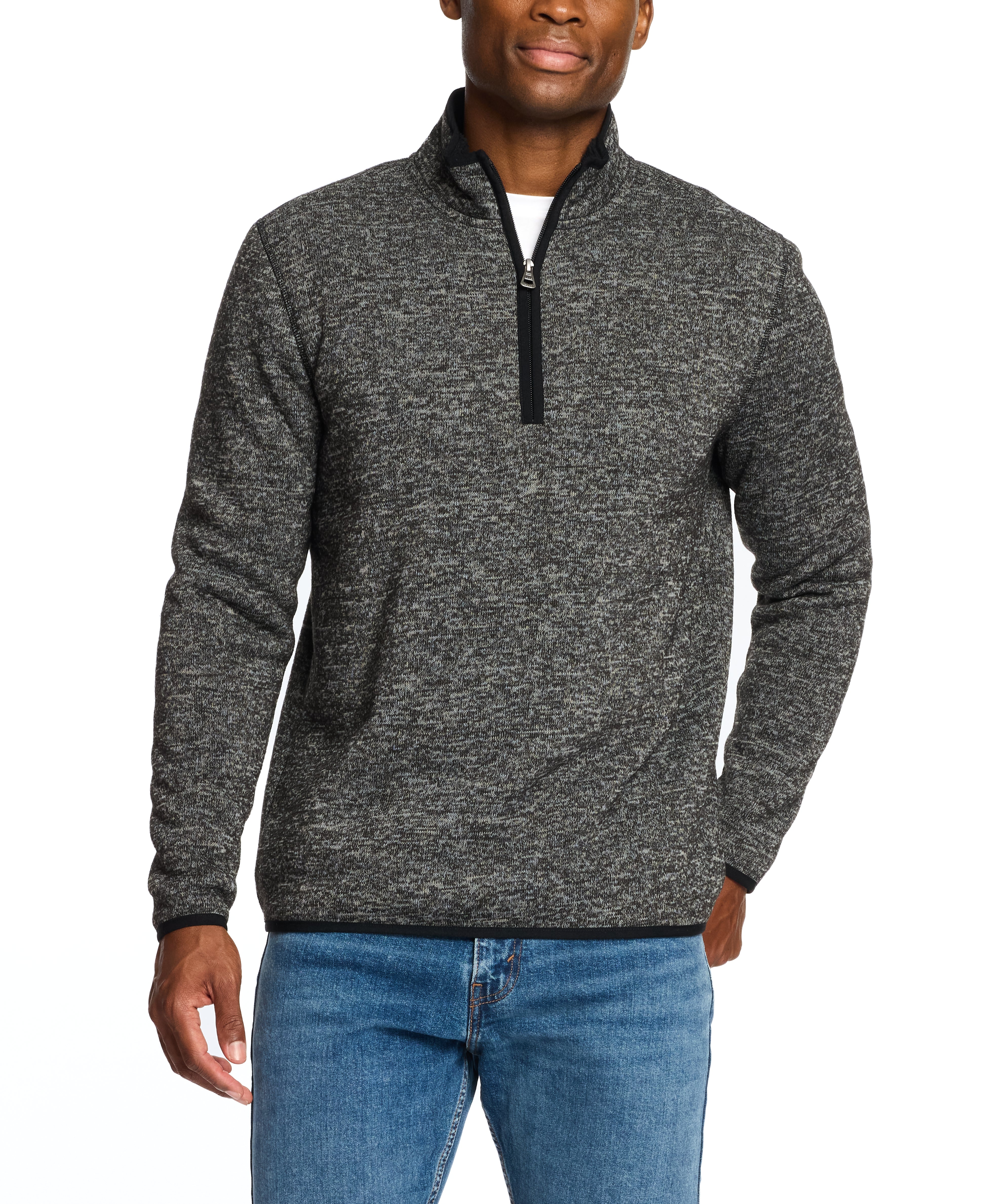 Sweaterfleece Pullover With Sherpa In Meteorite