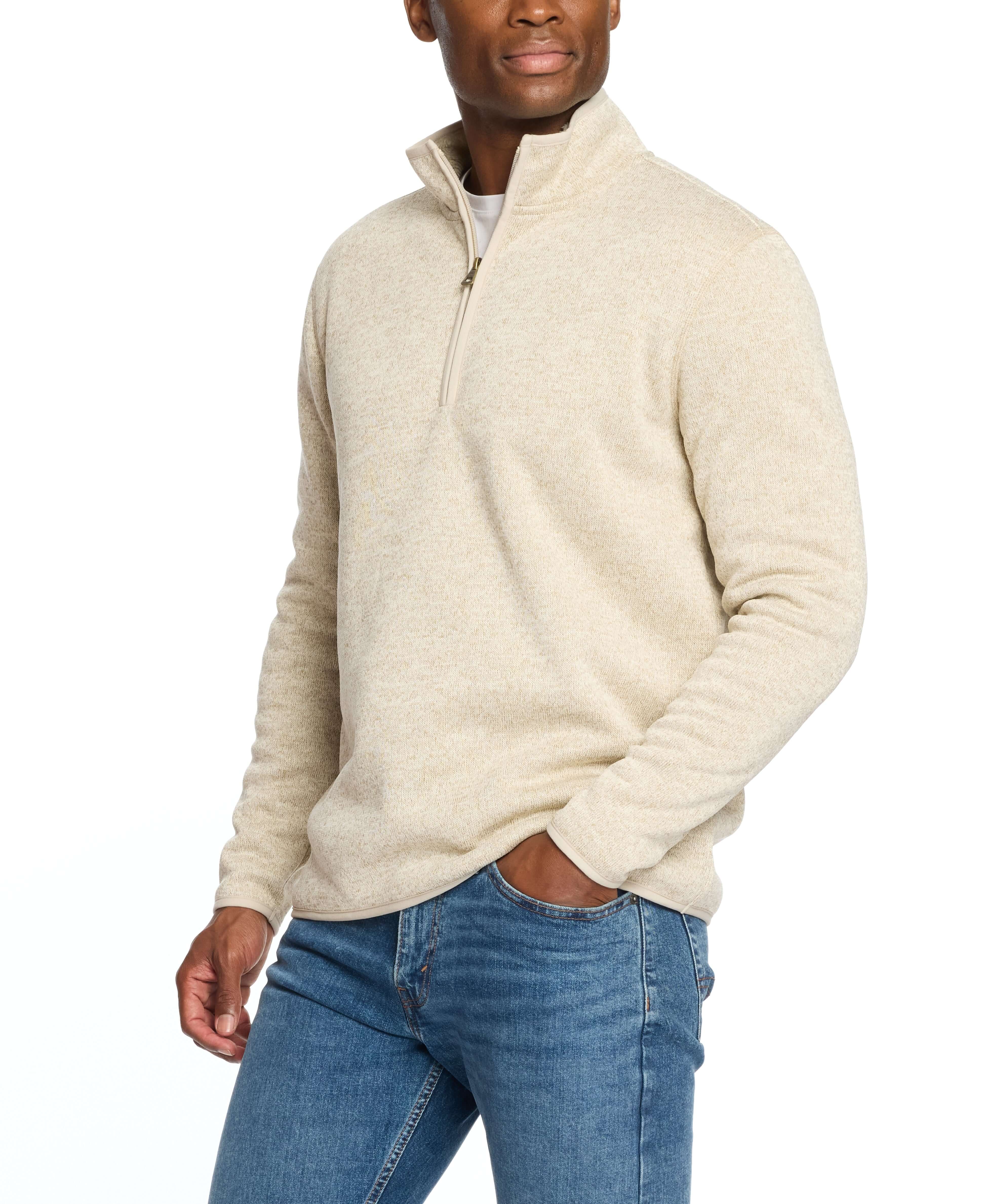 Sweaterfleece Pullover With Sherpa In Stone