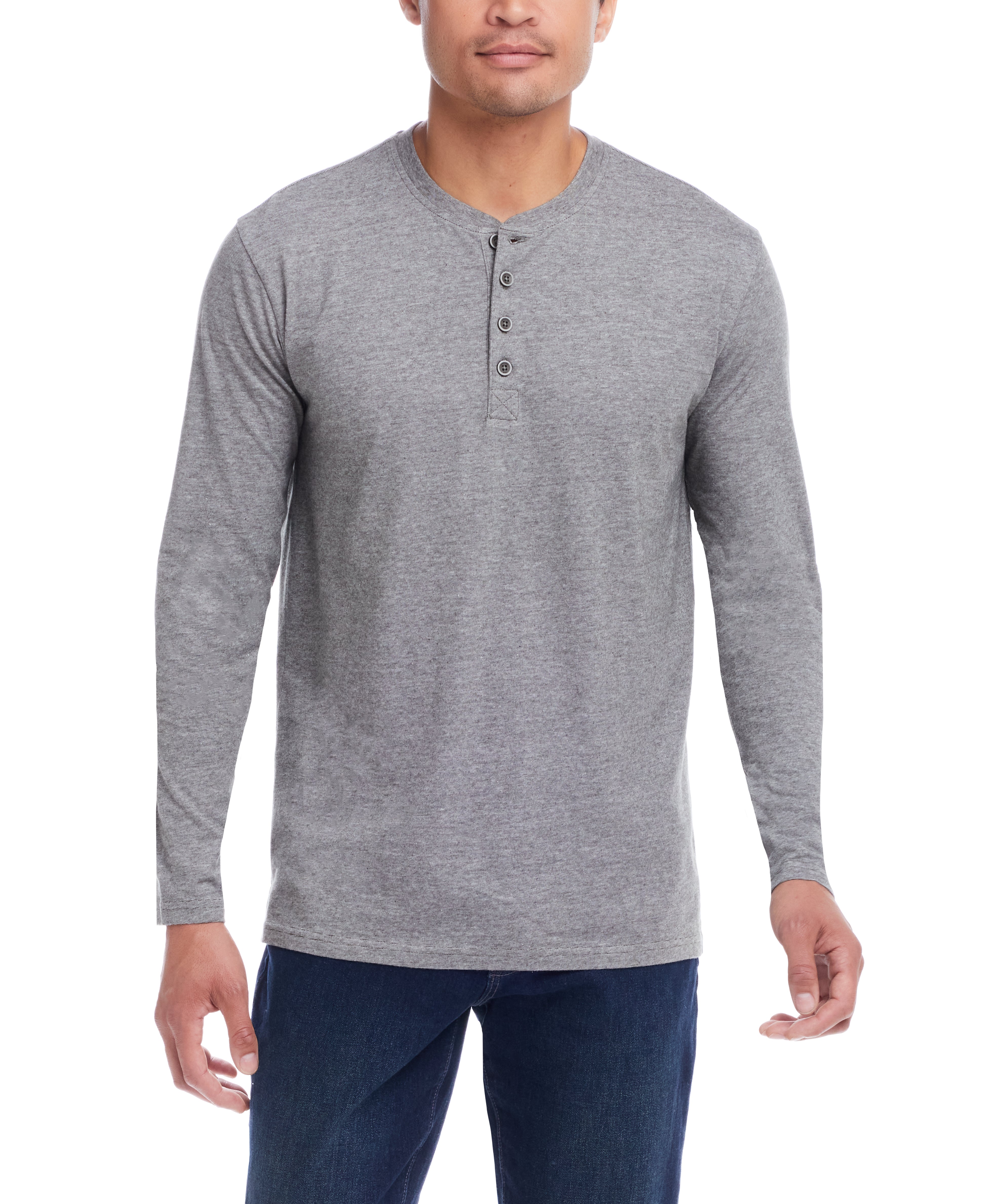 Microstripe Henley in Deep Depths