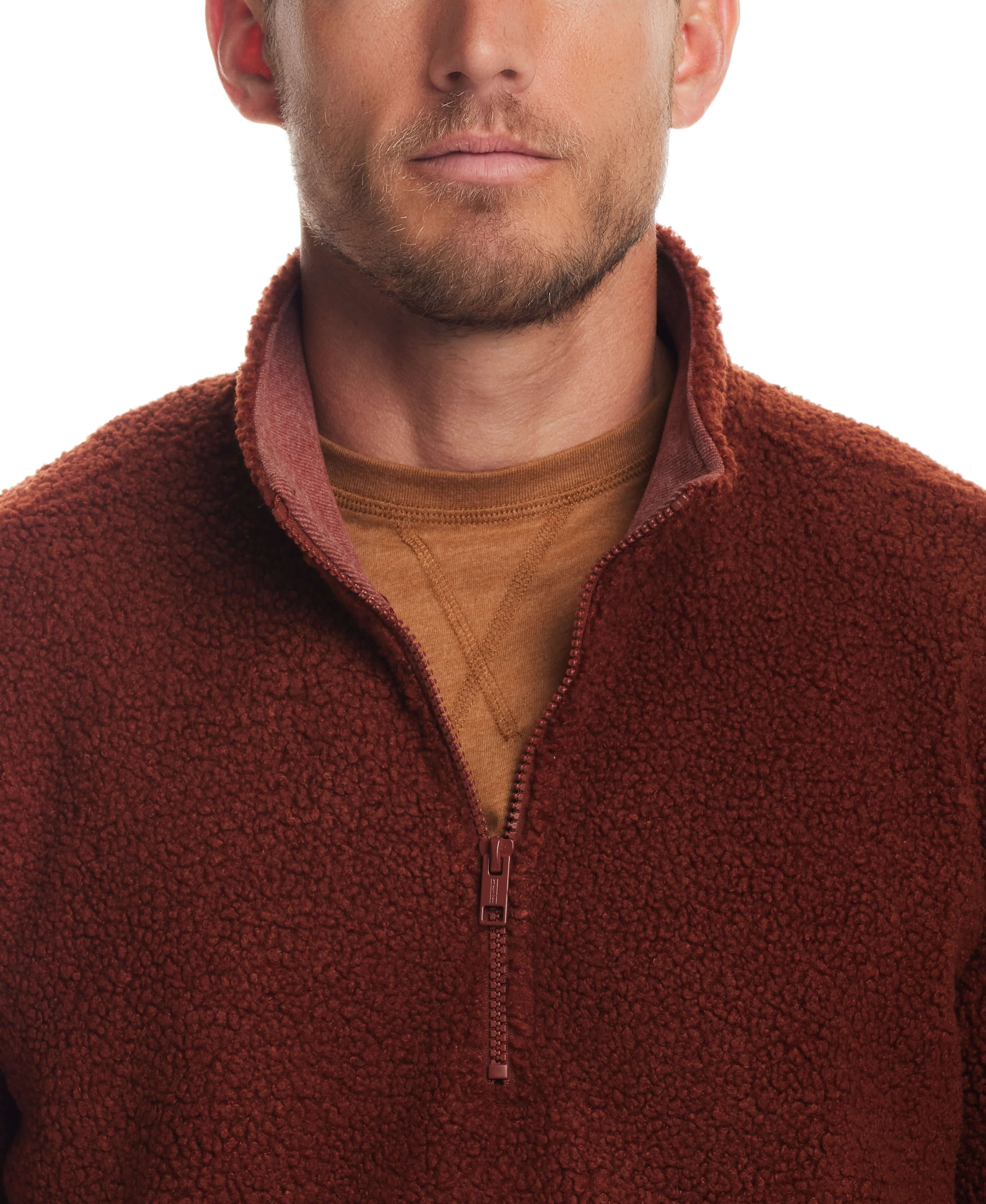 Teddy Sherpa Pullover In Roasted Russet