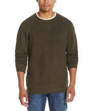 Waffle Crewneck Sweater in Chive