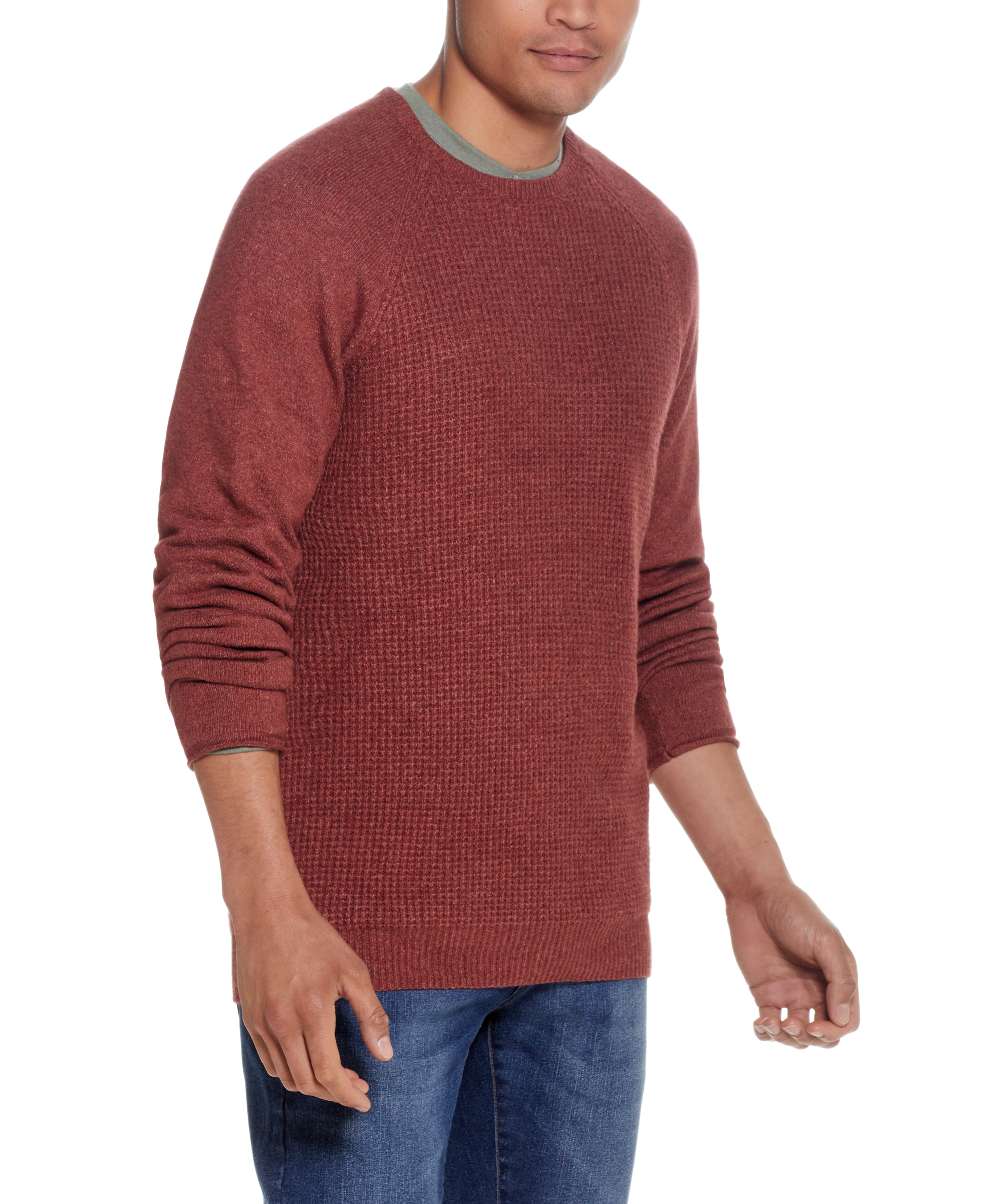 Waffle Crewneck Sweater in Spiced Apple