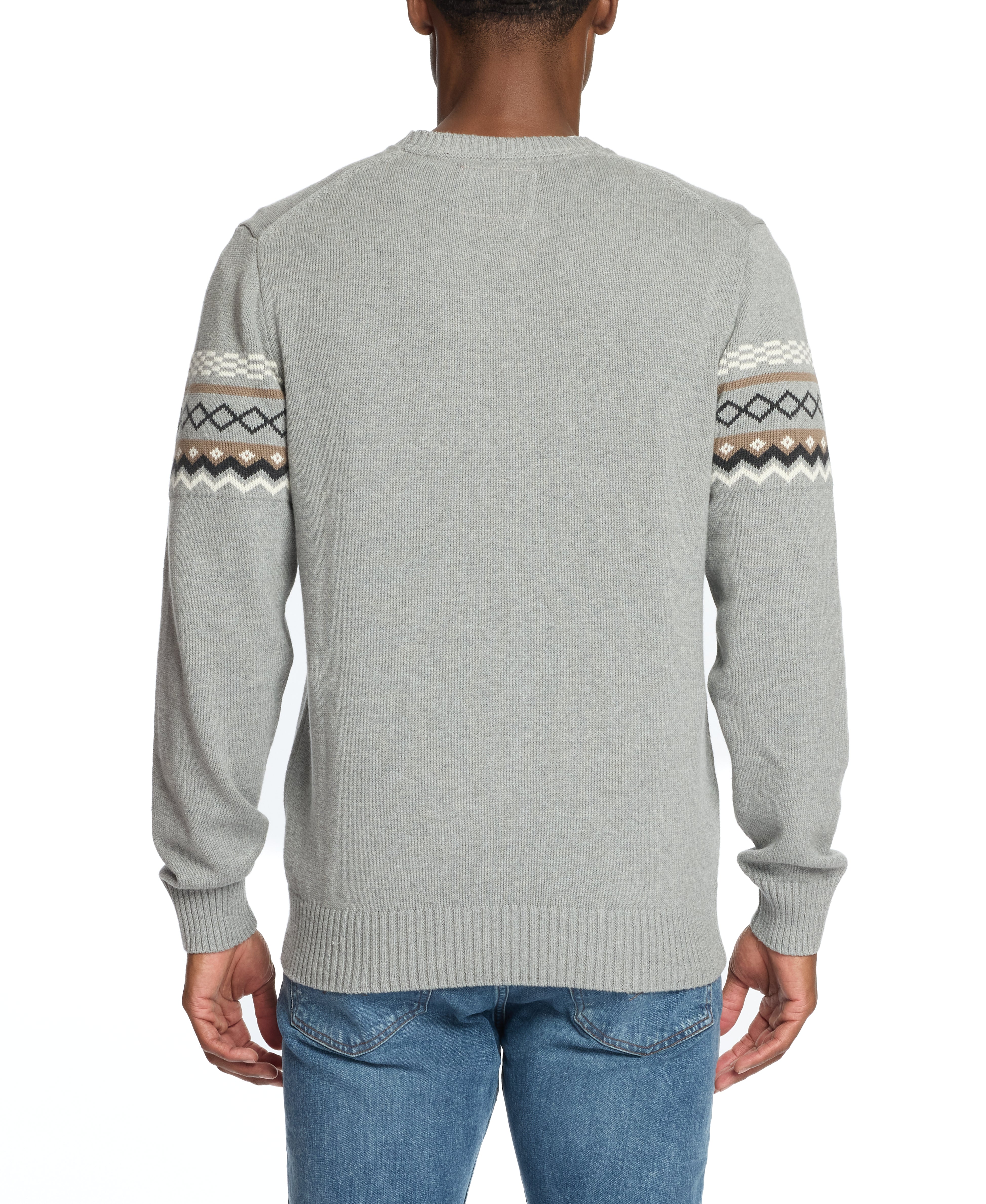 Nordic Crewneck Sweater In Pale Grey