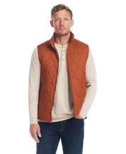 Hexagon Quilted Lightweight Vest In Caramel Cafe