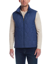 Hexagon Quilted Lightweight Vest in Bering Sea