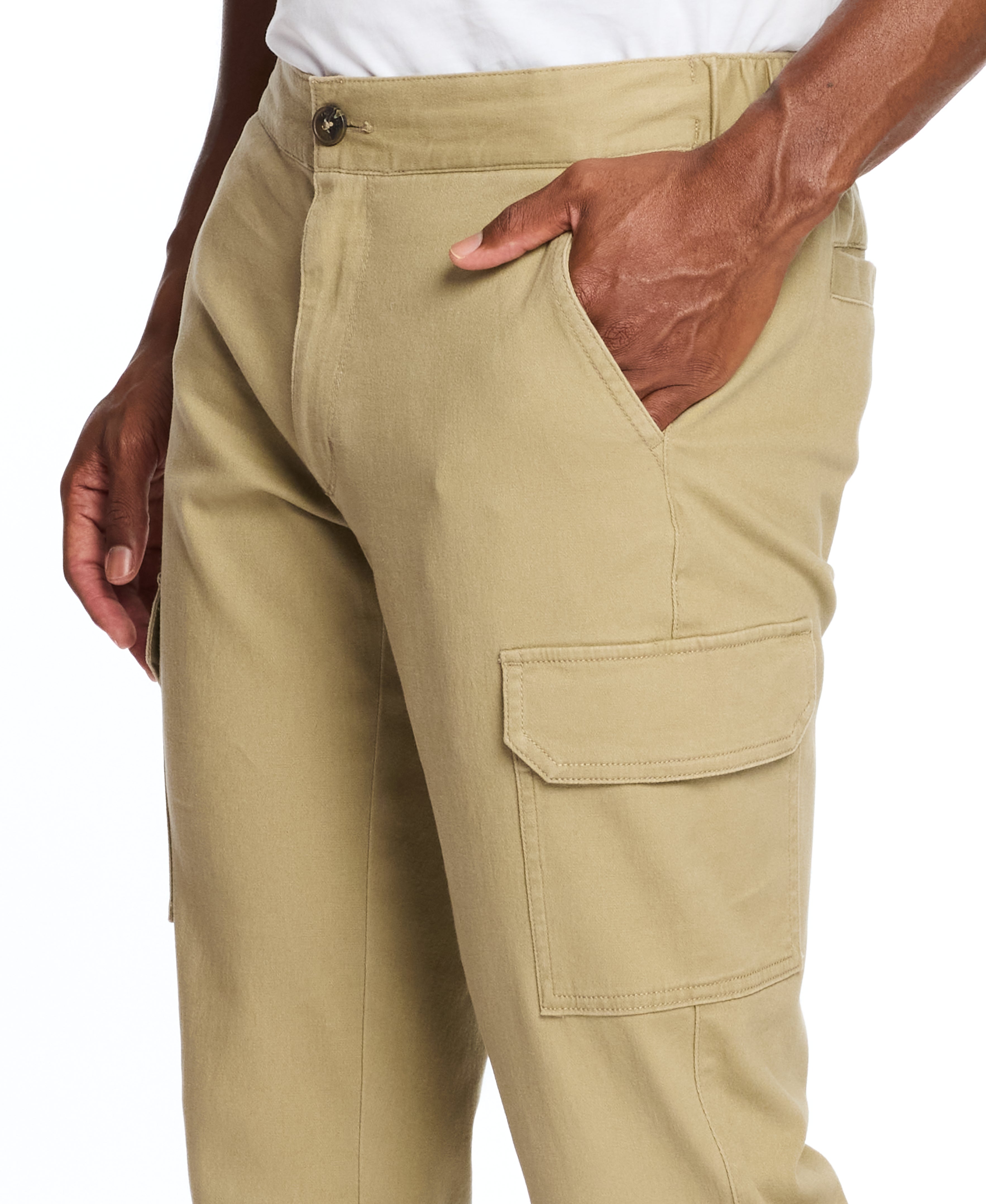 Cargo With Stretch Waist In Khaki