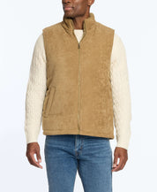 Corded Puffer Vest In Kangaroo