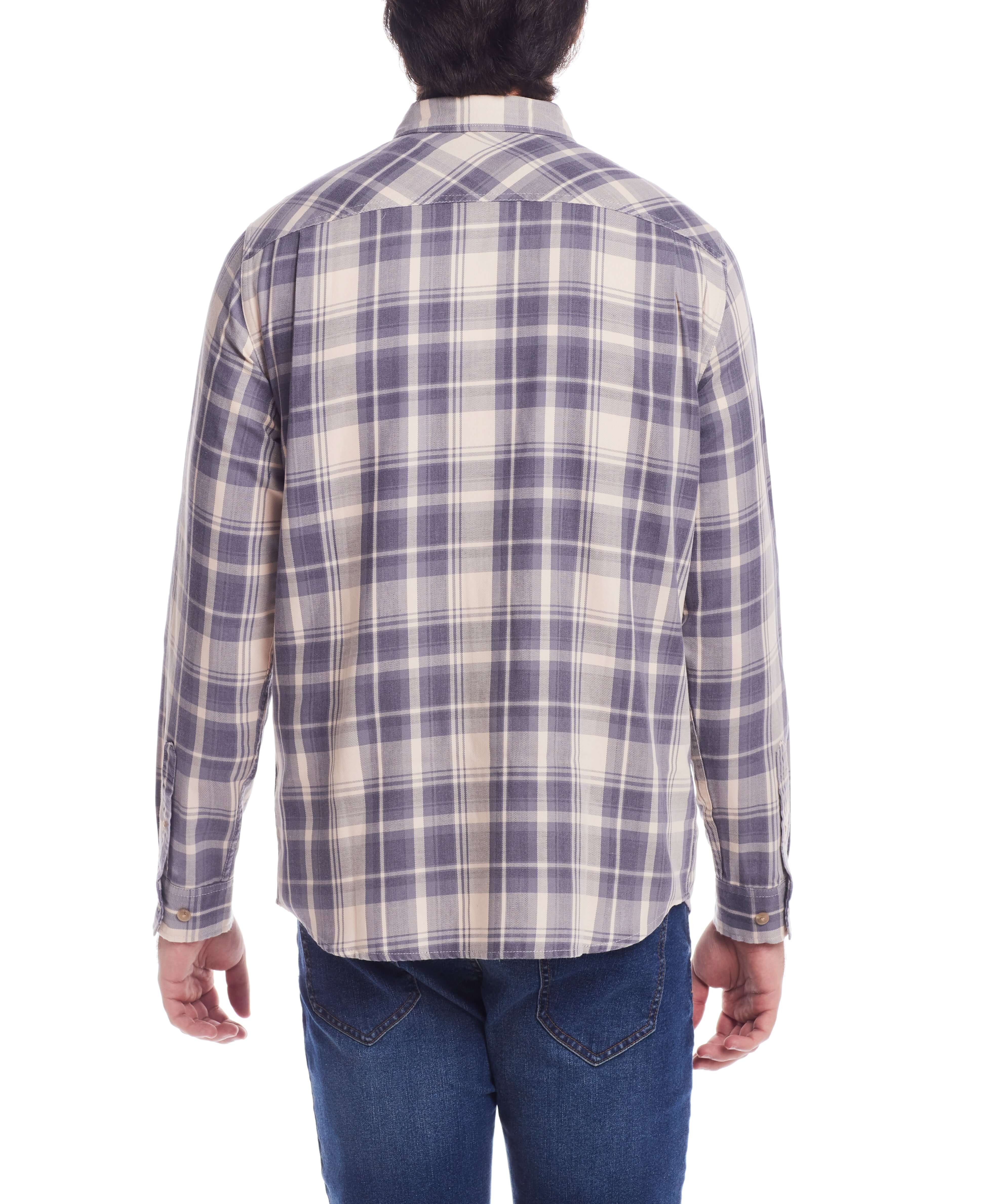 Long Sleeve Burnout Flannel In Natural