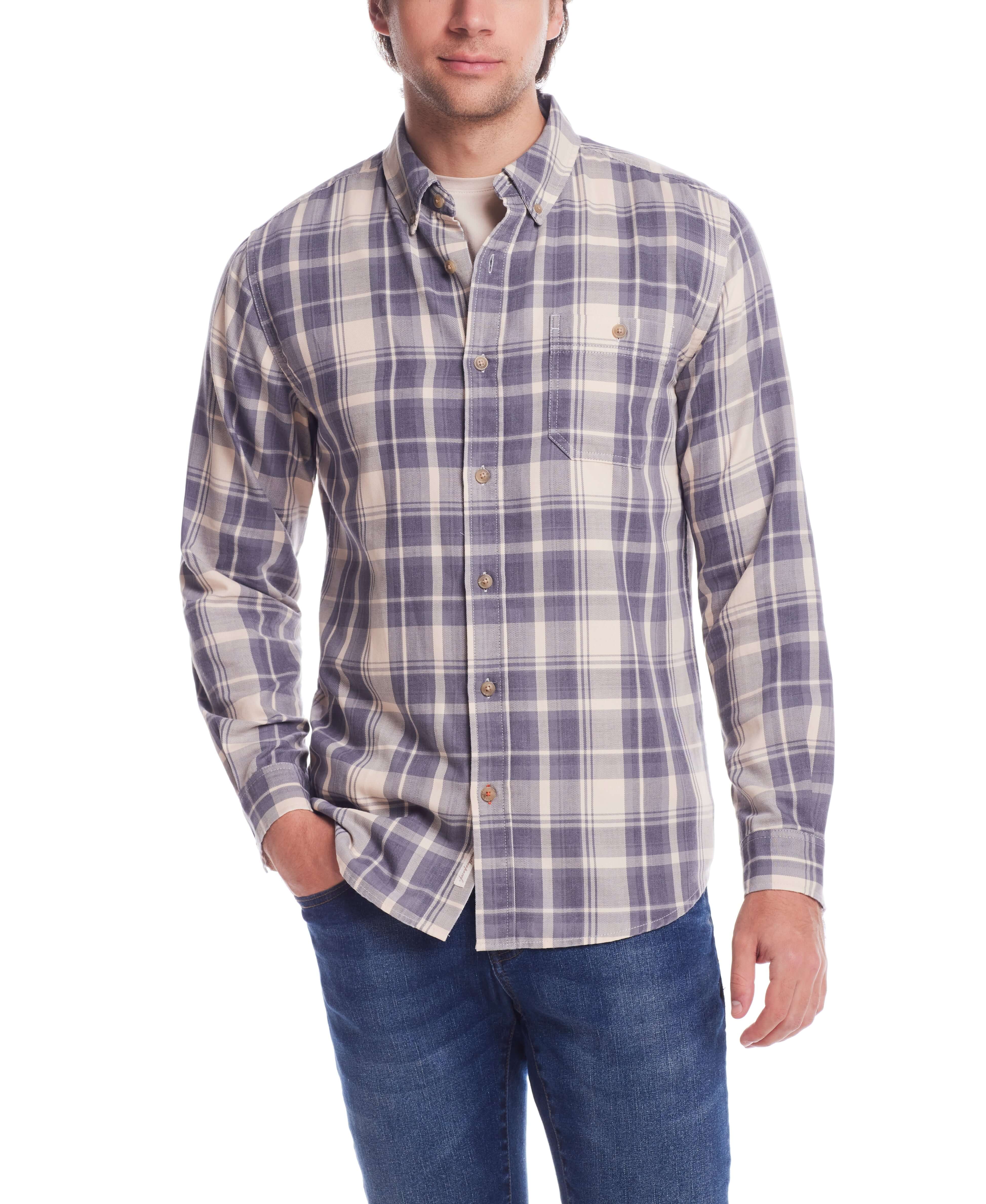 Long Sleeve Burnout Flannel In Natural