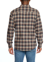 Long Sleeve Brushed Flannel In Sharkskin