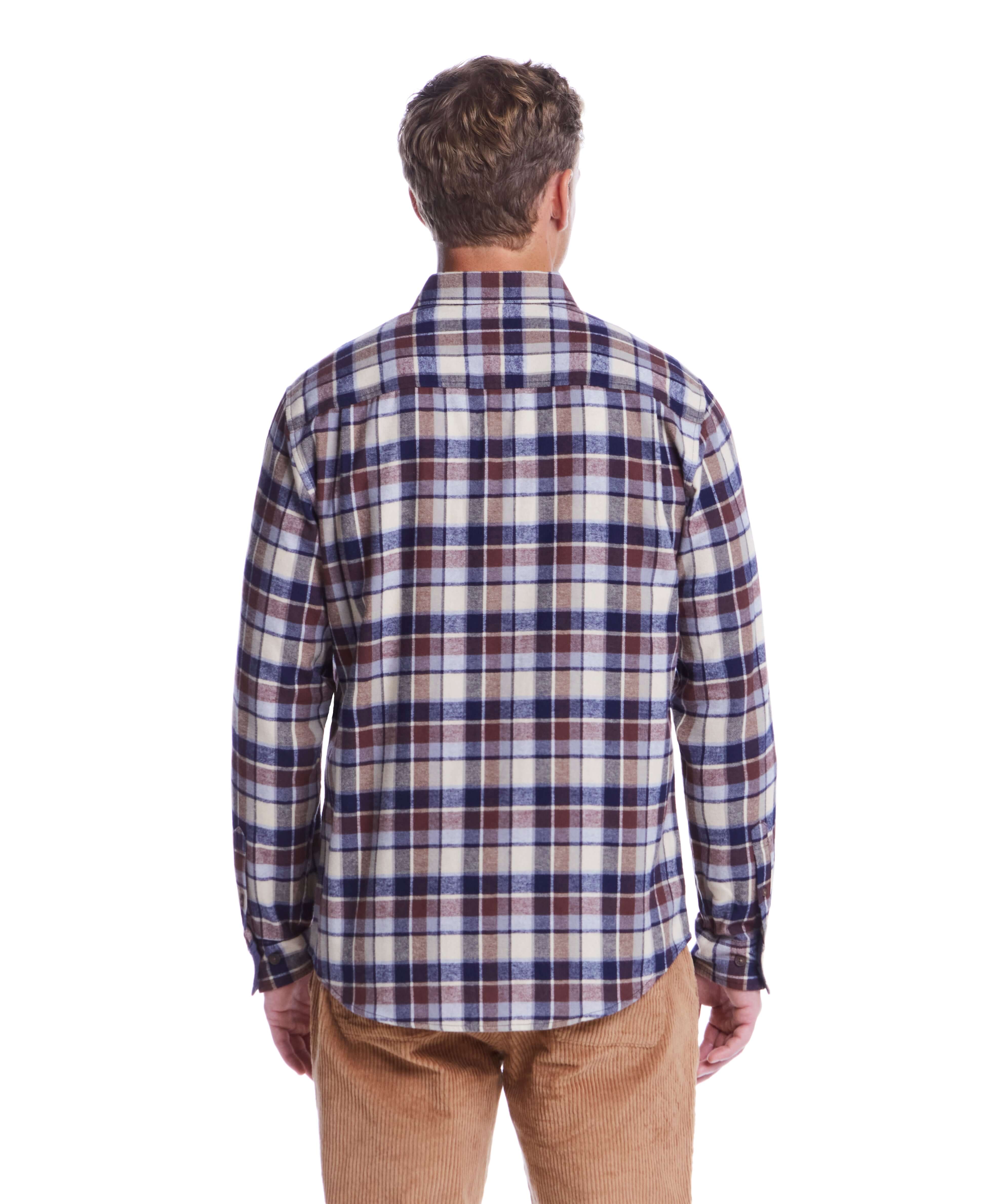 Long Sleeve Brushed Flannel In Downtown Brown