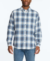 Long Sleeve Brushed Flannel In Harbor Bay