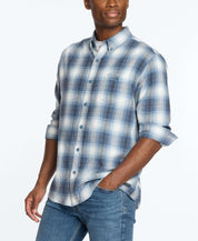 Long Sleeve Brushed Flannel In Harbor Bay