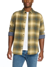 Long Sleeve Brushed Flannel In Kelp Forest