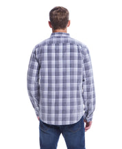 Long Sleeve Plaid Cord Shirt In Formal Grey