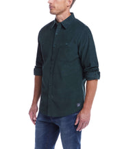 Thin Wale Solid Cord Shirt in Scarab