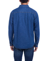 Unlined Denim Overshirt in Medium Indigo