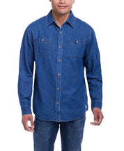 Unlined Denim Overshirt in Medium Indigo