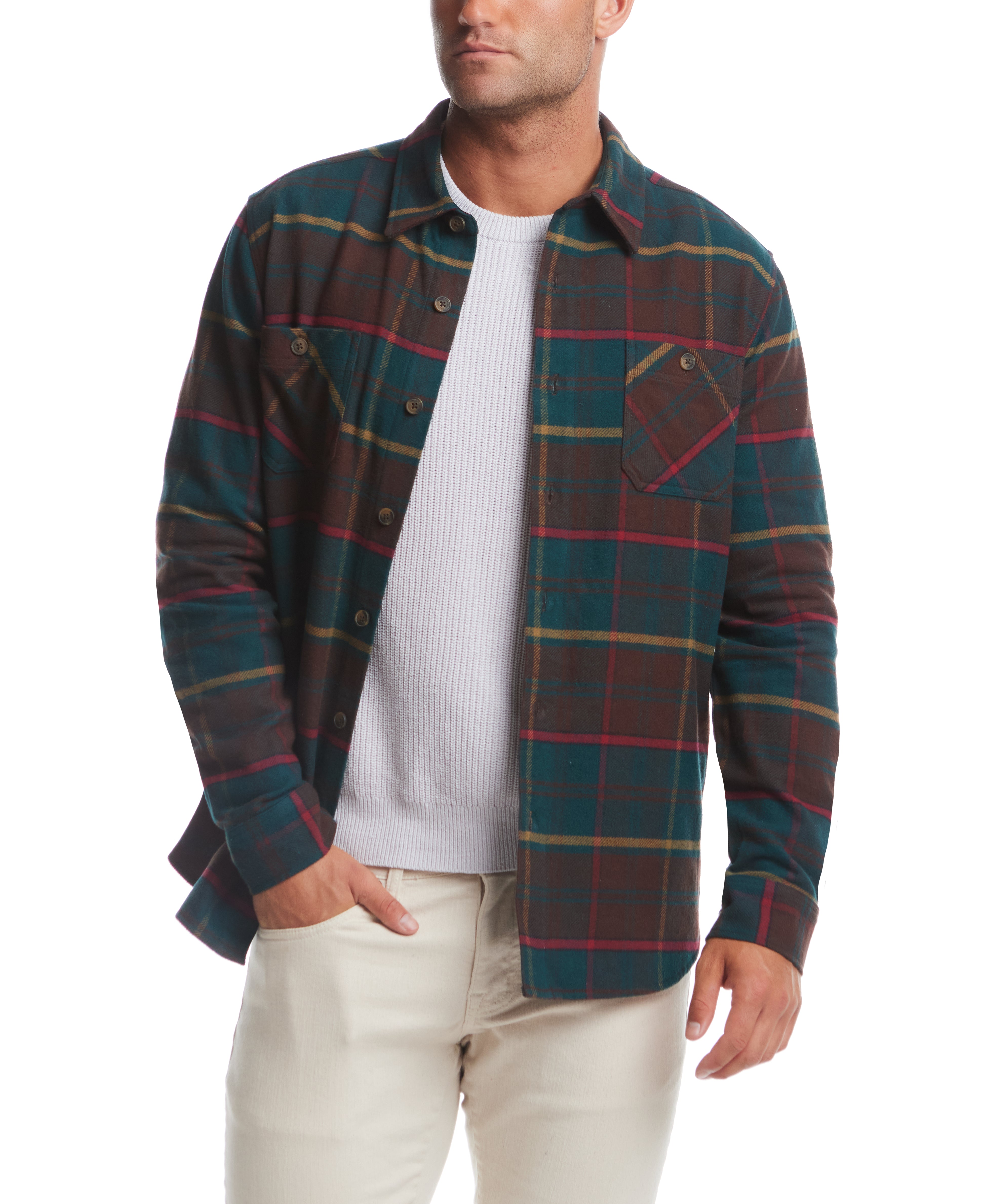 Lumberjack Flannel Unlined Shirt Jacket In Forest Biome