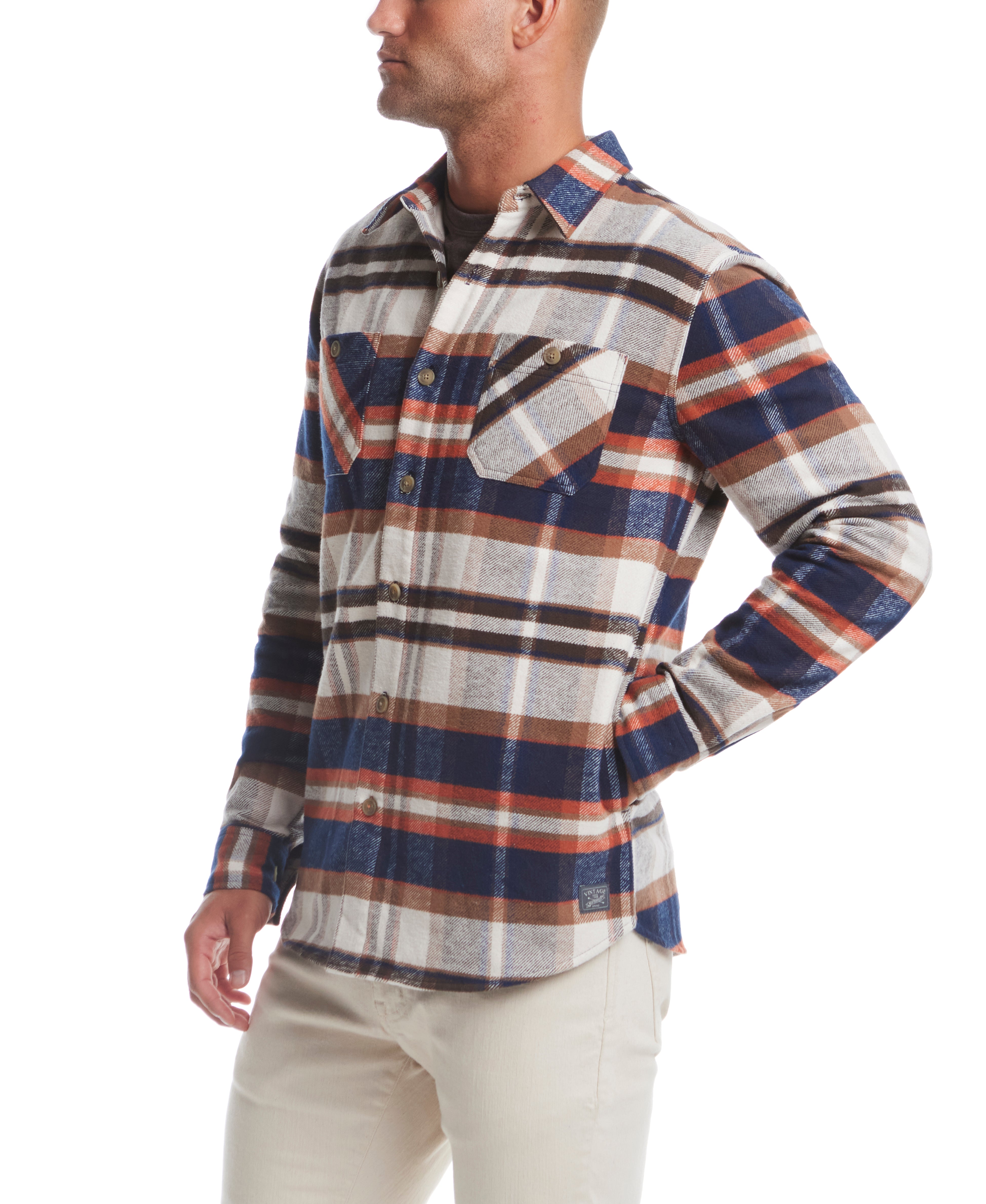 Lumberjack Flannel Unlined Shirt Jacket In Natural