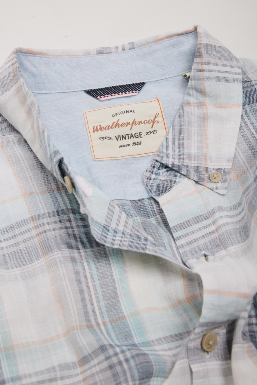 Short Sleeve End-On-End Plaid In Soothing Sea