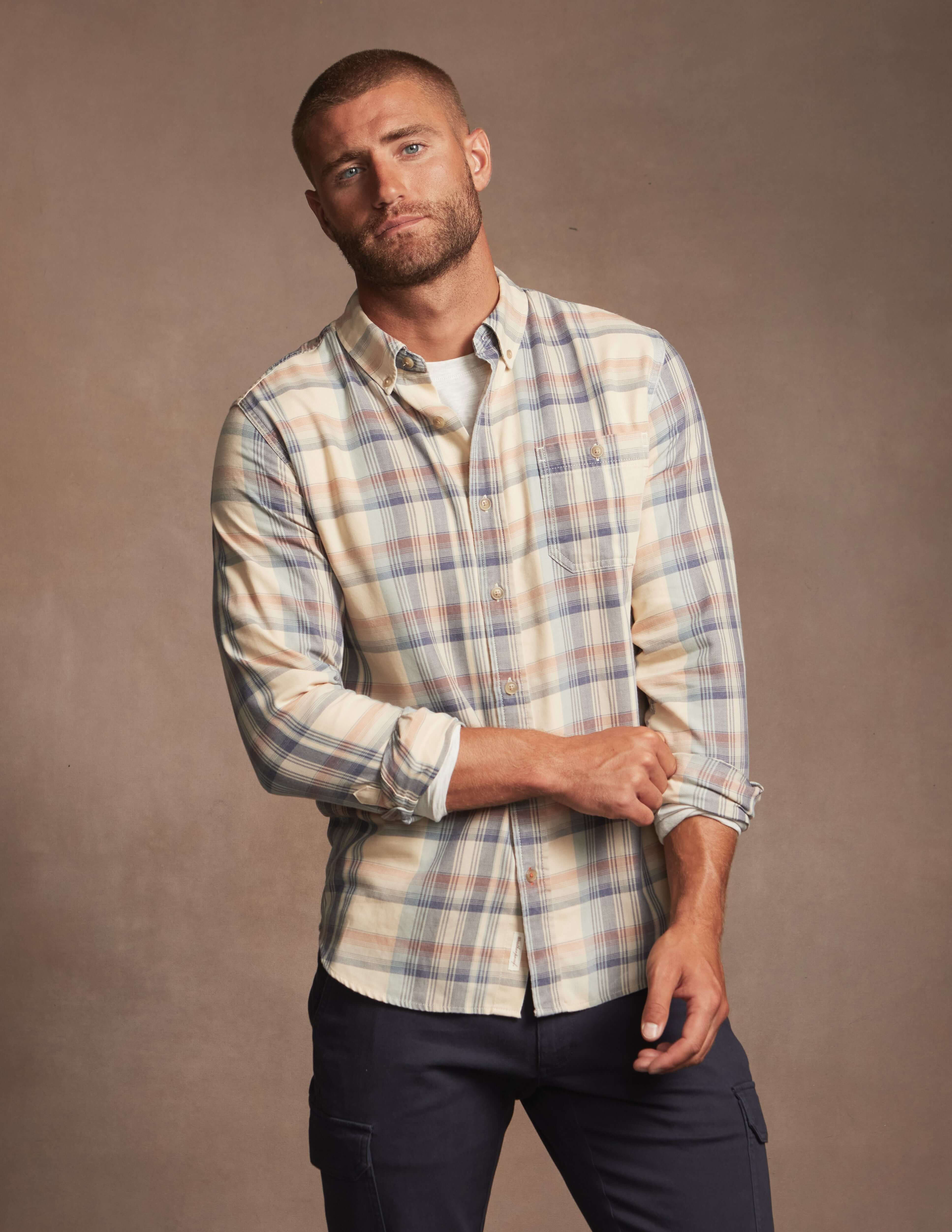 Long Sleeve Burnout Flannel In Wood Ash