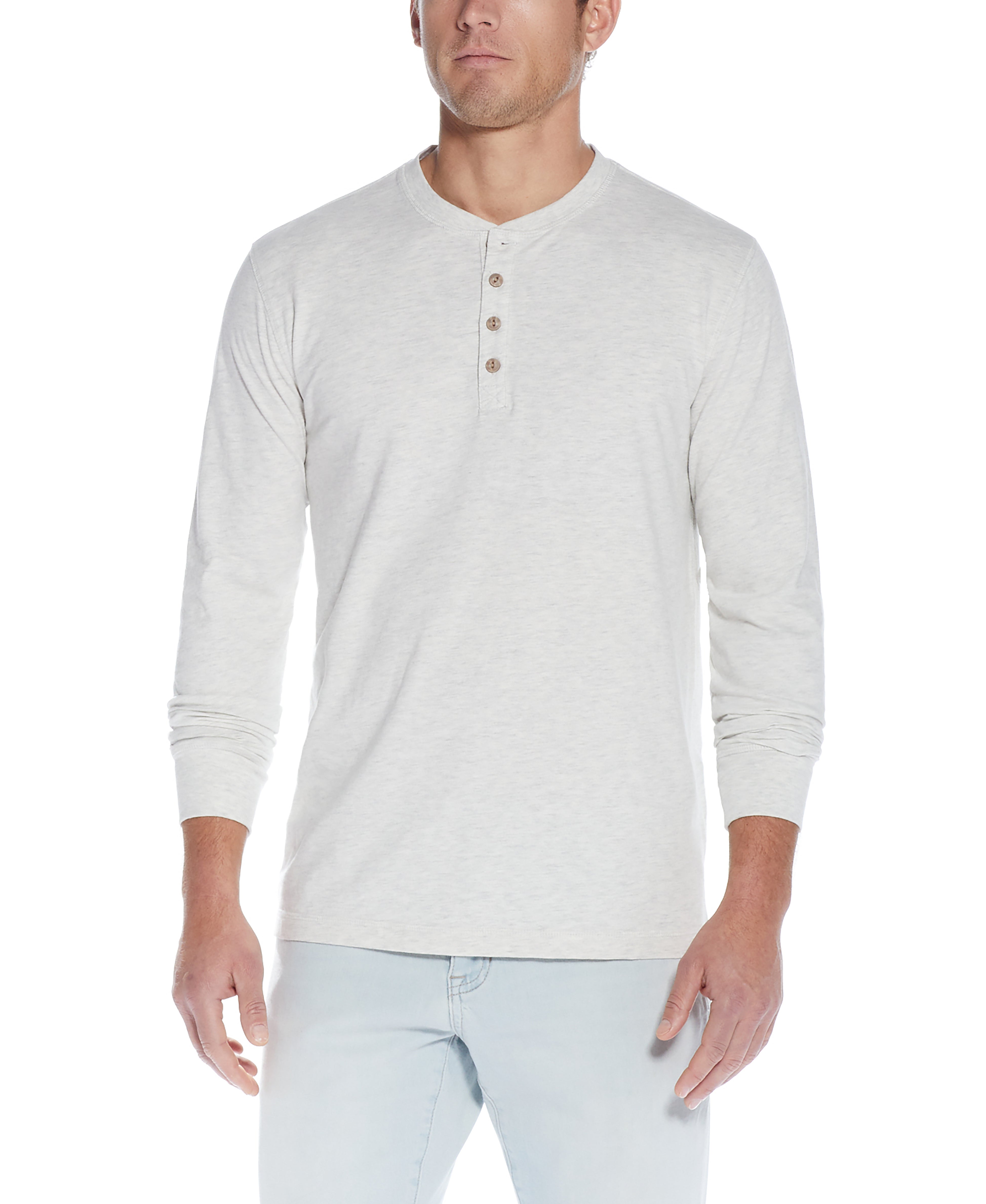 LONG SLEEVE HENLEY IN OATMEAL