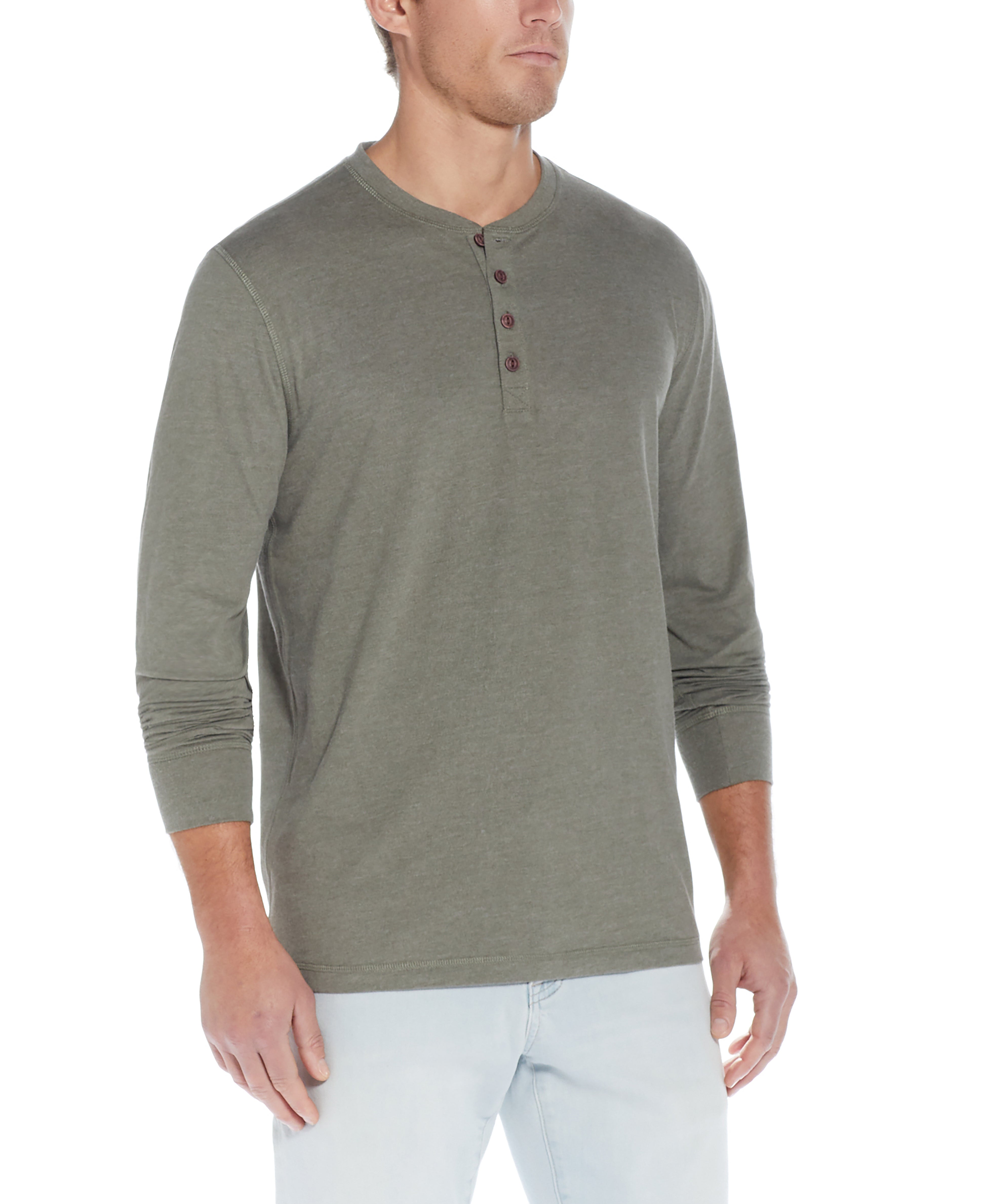 Olive sales henley shirt