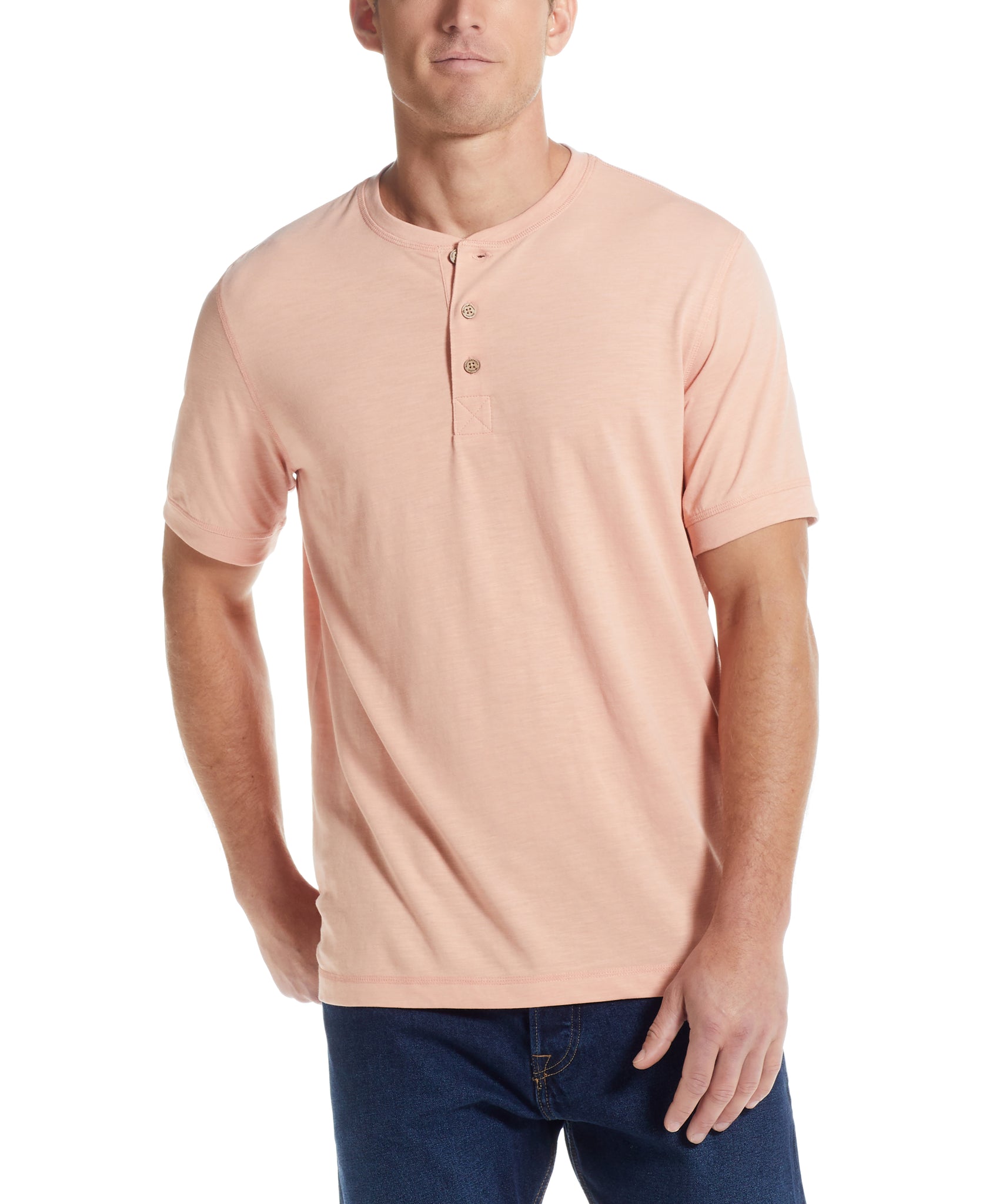 Pink 2025 henley shirt