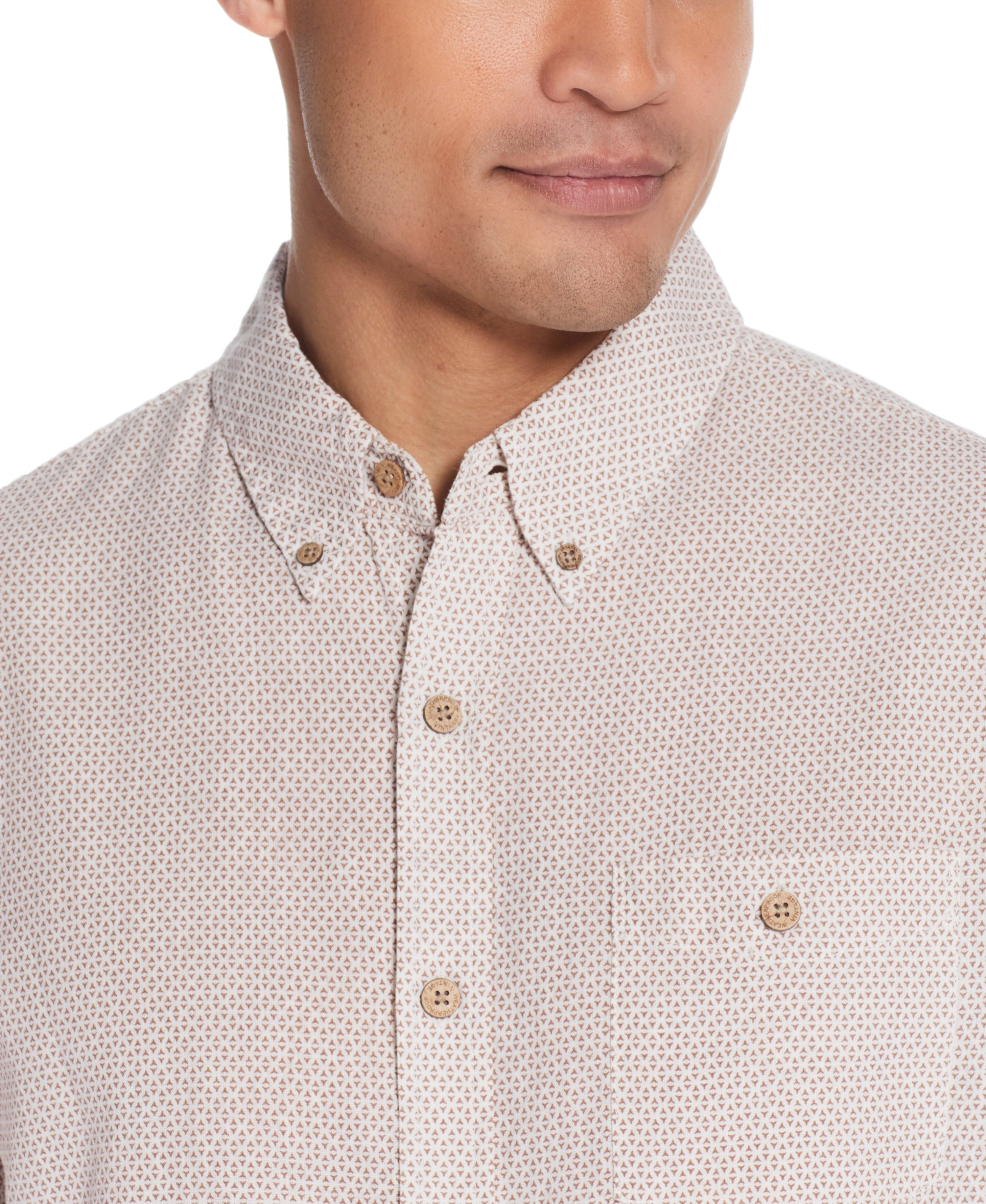 Button Front Shirt - Mini Geo