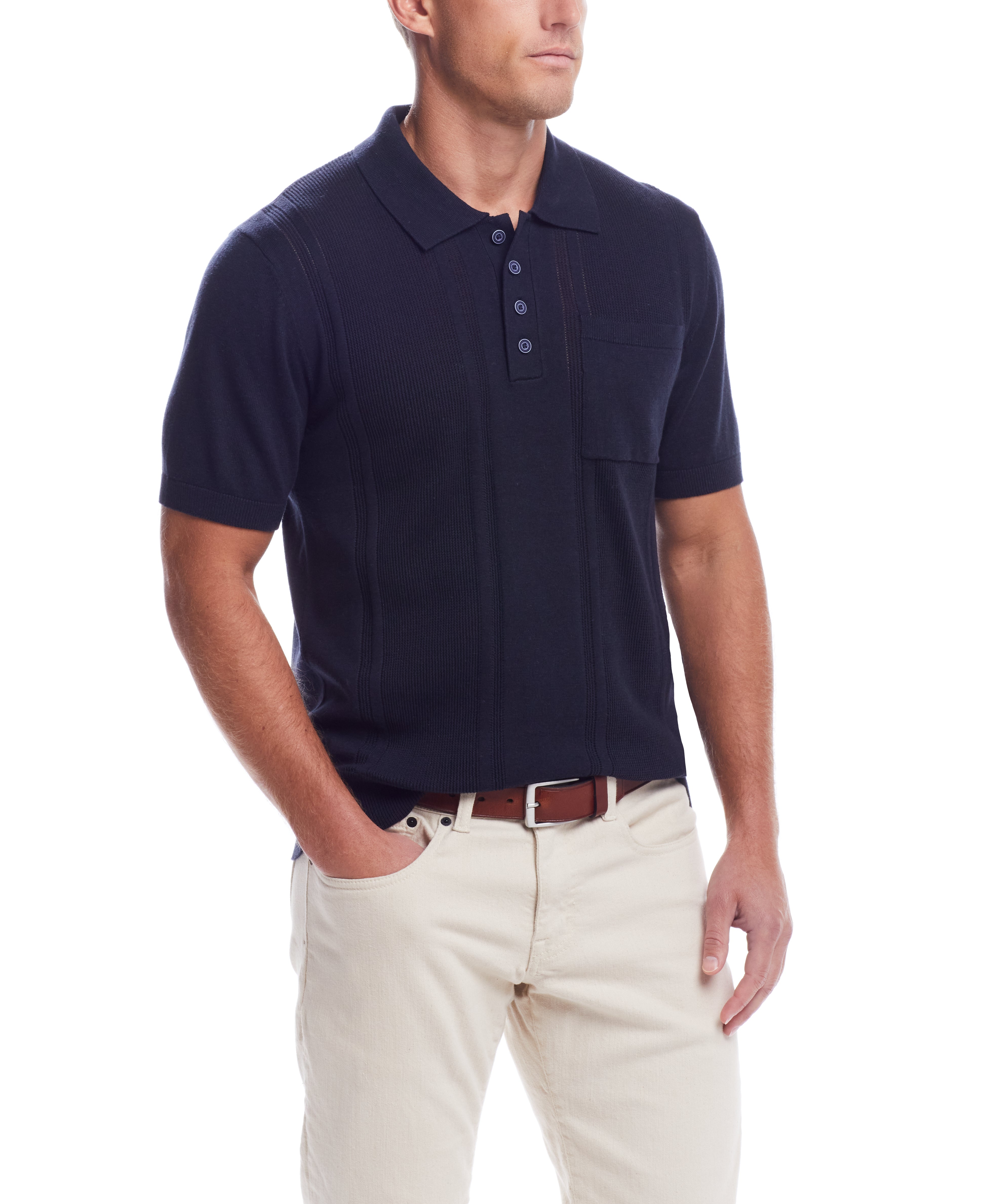 Navy short sleeve sweater best sale