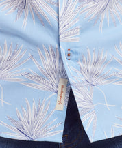 Short Sleeve Cotton Poplin Shirt In Cerulean