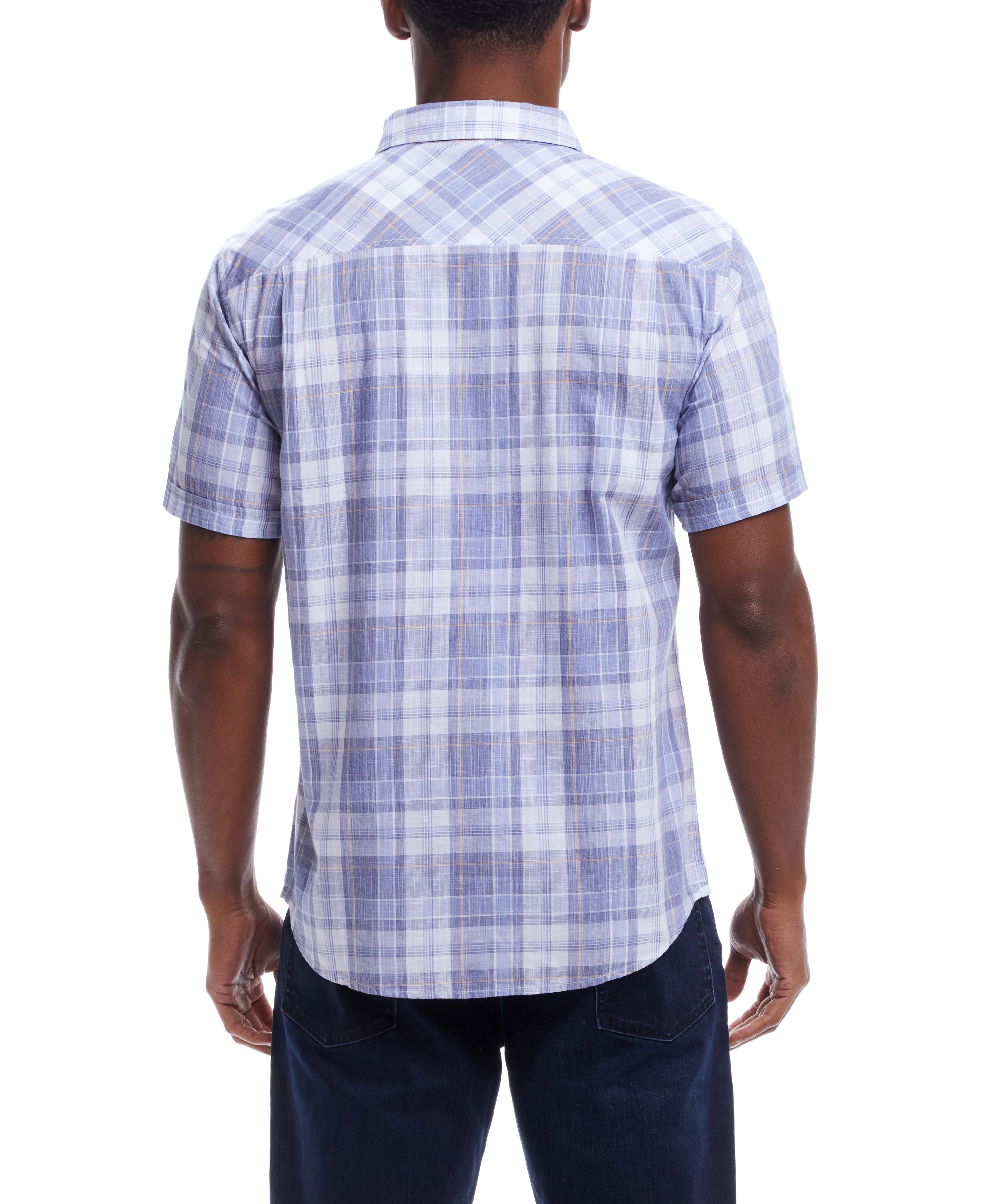 Short Sleeve End-On-End Plaid In Kentucky Blue