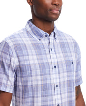 Short Sleeve End-On-End Plaid In Kentucky Blue