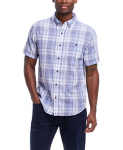 Short Sleeve End-On-End Plaid In Kentucky Blue